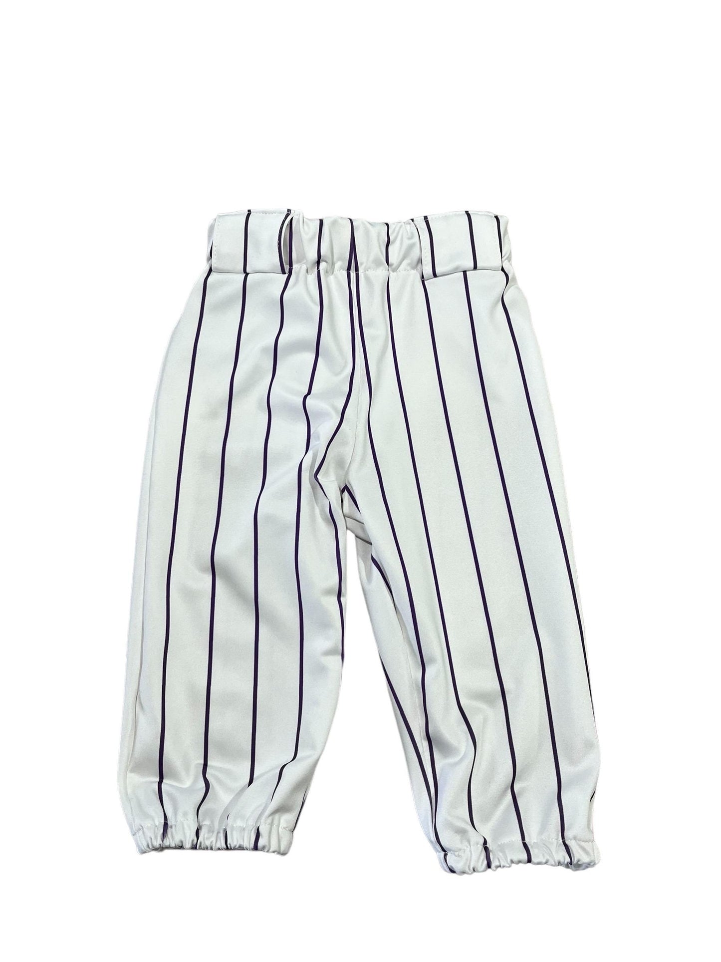 Navy Pinstripe Baseball Outfit - EMBROIDERED Baseball Jersey and pants