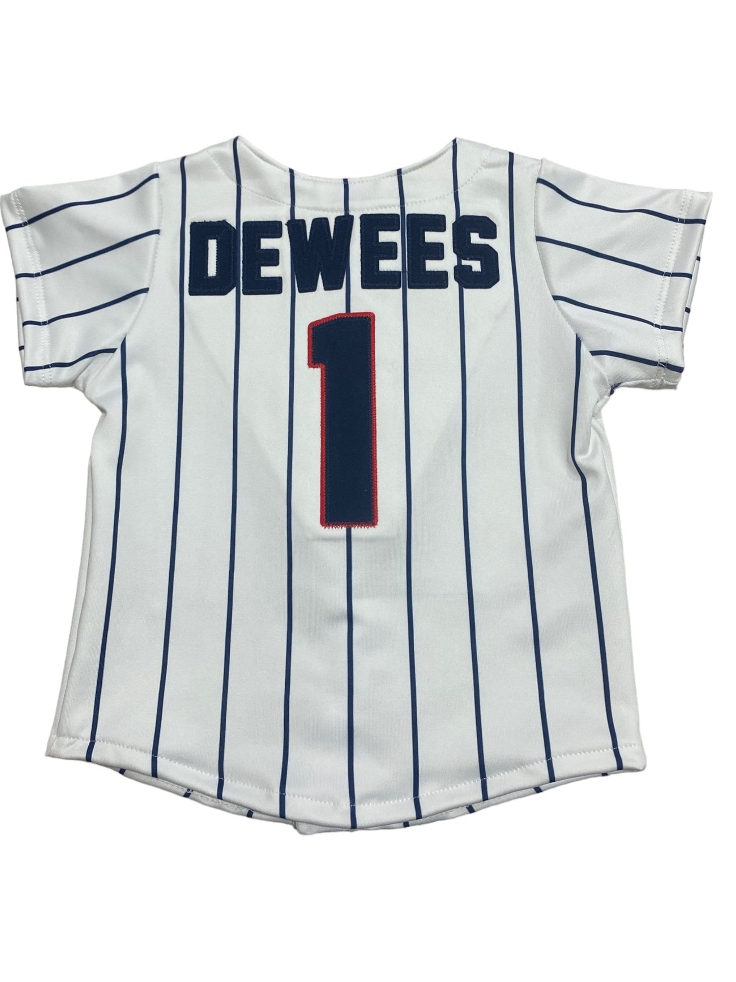 Navy Pinstripe Baseball Outfit - EMBROIDERED Baseball Jersey and pants