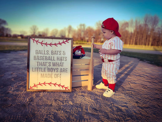Red Pinstripe Baseball Outfit -  EMBROIDERED Baseball Jersey and pants